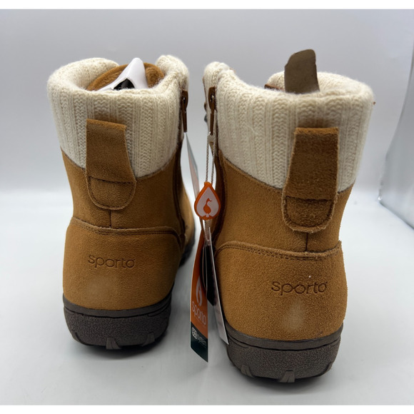 Sporto® Boho Water-Resistant Suede Lace-Up Ankle Boot - Camel 10 M - Picture 4 of 8